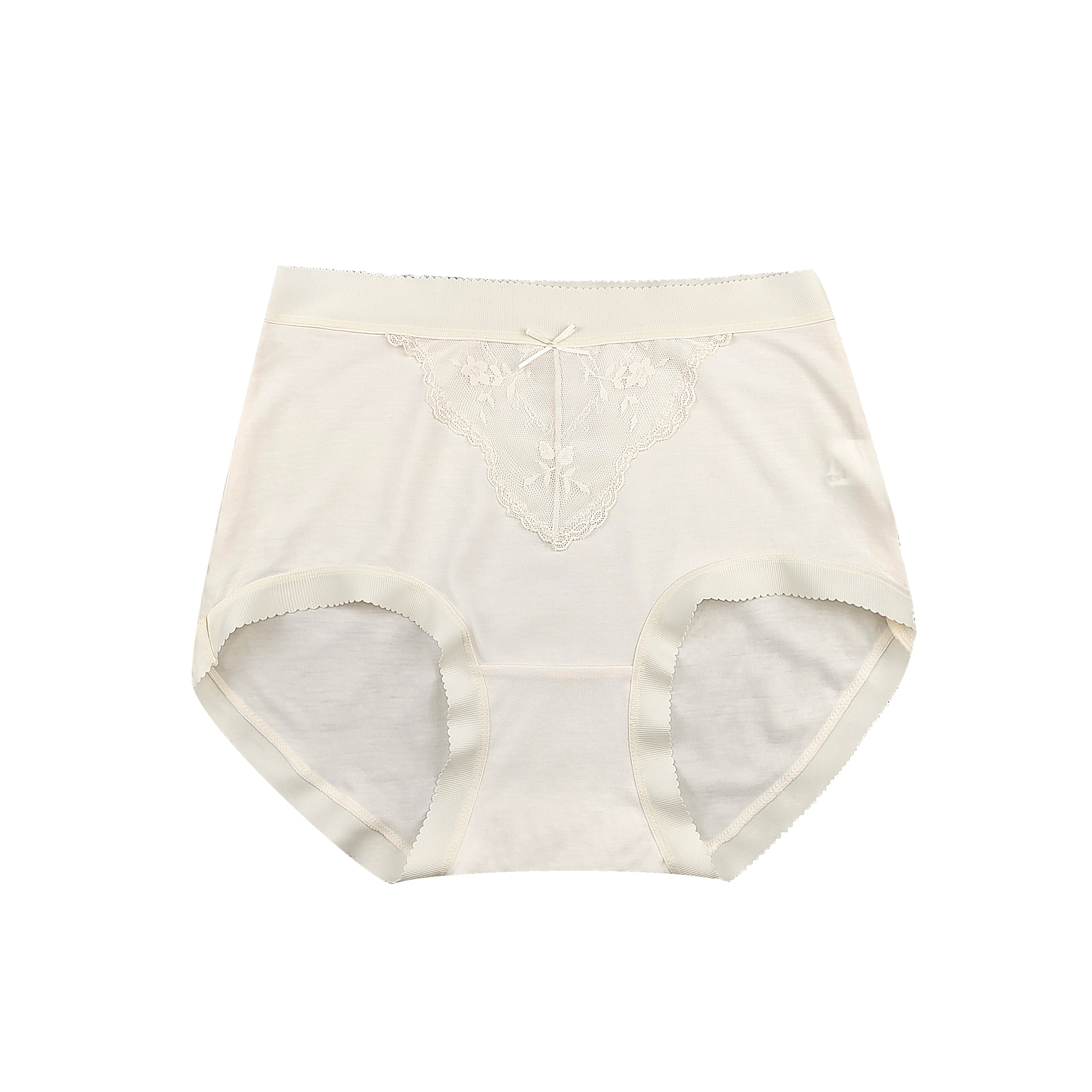 Women's Flower Embroidery Briefs with Bow Soft Cotton Underwear